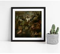 Jacob Jordaens- Pegasus Stunning Framed Wall Art Picture Print Square - 35cm wide x 35cm high - Black Frame