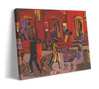 Jacob Lawrence - Brownstone Buildings Classic Masterpiece Poster Canvas Wall Art Prints Photo Picture Paintings Room Decor Home Decorative 20x30inch(50x75cm)