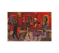 Jacob Lawrence - Brownstone Buildings Classic Masterpiece Poster Wall Art Picture Painting Canvas Prints Artworks Bedroom Living Room Decor 20x30inch(50x75cm)