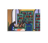 Jacob Lawrence Fine Artwork Poster Libraries Are Appreciated Canvas And Wall Art Picture Print Modern Family Bedroom Decors 20x30inch(50x75cm)