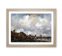 Jacob Maris Village Near Schiedam Classic Painting Framed Print | A4 Oak Framed Wall Art | Ready to Hang | Classic Historical Picture | Living Room Bedroom Lounge Office