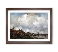 Jacob Maris Village Near Schiedam Classic Painting Framed Print | A4 Walnut Framed Wall Art | Ready to Hang | Classic Historical Picture | Living Room Bedroom Lounge Office