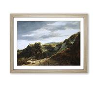 Jacob Ruisdael Dutch Dunes Classic Painting Framed Wall Art Print, Ready to Hang Picture for Living Room Bedroom Home Office Décor, Oak A4 (34 x 25 cm)
