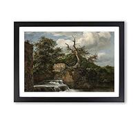 Jacob Ruisdael Landscape with a Mill and Ruins Framed Print | A2 Oak Framed Wall Art | Ready to Hang | Modern Nature Picture | Living Room Bedroom Lounge Office
