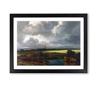 Jacob Ruisdael Landscape with Ruins Classic Painting Framed Print | A2 Black Framed Wall Art | Ready to Hang | Classic Historical Picture | Living Room Bedroom Lounge Office