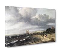 Jacob Ruisdael The Shore at Egmond Canvas Print | Gallery Wrapped 30mm Frame Wall Art | 24x16 inches | Ready to Hang | Modern Picture | Living Room Bedroom Lounge Office