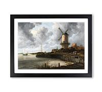 Jacob Ruisdael The Windmill Classic Painting Framed Print | A4 Black Framed Wall Art | Ready to Hang | Classic Historical Picture | Living Room Bedroom Lounge Office