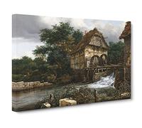 Jacob Ruisdael Two Watermills Canvas Print | Gallery Wrapped 30mm Frame Wall Art | 30x20 inches | Ready to Hang | Classic Picture | Living Room Bedroom Lounge Office