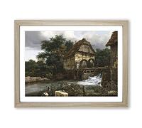 Jacob Ruisdael Two Watermills Classic Painting Framed Print | A4 Oak Framed Wall Art | Ready to Hang | Classic Historical Picture | Living Room Bedroom Lounge Office
