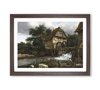Jacob Ruisdael Two Watermills Classic Painting Framed Print | A4 Walnut Framed Wall Art | Ready to Hang | Classic Historical Picture | Living Room Bedroom Lounge Office