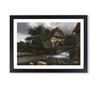 Jacob Ruisdael Two Wwatermills Framed Print | A2 Oak Framed Wall Art | Ready to Hang | Modern Nature Picture | Living Room Bedroom Lounge Office