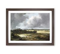 Jacob Ruisdael View of Alkmaar Classic Painting Framed Print | A2 Walnut Framed Wall Art | Ready to Hang | Classic Historical Picture | Living Room Bedroom Lounge Office