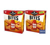 Jacob’s Bites Frank’s RedHot Original Cayenne Pepper Flavour 125g x 2 - Spicy Seasoned Snack Crackers