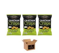Jacob’s Cracker Crisps & Savoury Snack - Crunchy Flavoured Variety Sour Cream & Chive, Salt & Balsamic, Cheese & Onion, Salt & Vinegar, Baked Party Snacks Bag (Sour Cream & Chive 150g-Pack3)