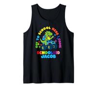 Jacob Schoolchild Personalized Back to School Dino Truck Tank Top