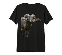Jacob Sheep Ovis Aries Horned Animal Portrait Premium T-Shirt