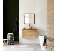 Jacob - Solid oak vanity unit 80 cm Natural