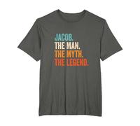 Jacob The Man The Myth The Legend First Name Jacob T-Shirt, Men's Big and Tall, Asphalt Grey, 4X Tall