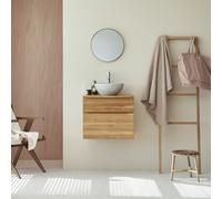 Jacob - Under-sink cabinet in solid teak wood, 60 cm Natural