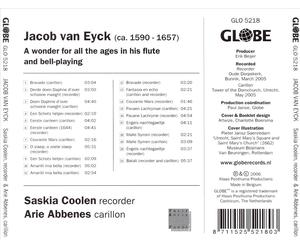 JACOB VAN EYCK: A WONDER FOR ALL THE AGES IN HIS FLUTE AND BELL-PLAYING NEW CD