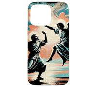 Jacob Wrestling The Angel Empowering Inspiring Bible Scene Case for iPhone 15 Pro Max