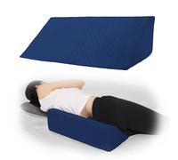 Jacobable Bed Wedge Pillow for Side Sleeping Sponge Filled Body Positioning Triangle Pillow Suitable for Pregnancy and Surgery Prevent Bed Sore for Leg and Back Support with Pillow Case (Navy Blue)