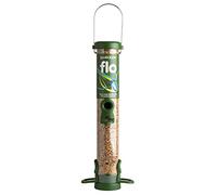 Jacobi Jayne® flo™ Classic Green Medium Easy-clean Bird Feeder - For Small Birds, Seeds - Hanging Wire Included