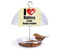 Jacobi Jayne® I Love Robins® Pearl Feeder™ - Attracts Small Garden Birds. HangIng Bird seed Feeder Perfect For Seed Mixes And Mealworms. (Large)