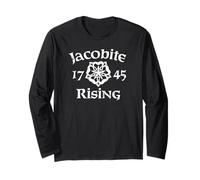 Jacobite Rising 1745 White Rose Distressed Print Long Sleeve T-Shirt