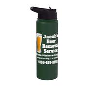 Jacob's Beer Removal Service Funny Beer Lover Beer Drinker Stainless Steel Insulated Water Bottle
