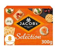 JACOB'S Biscuits Cheese Crackers Tub, 8 Varieties, The Selection, 300 g