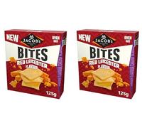Jacob's Bites Red Leicester Flavour Oven Baked Cheesy Crackers, Pack of 2