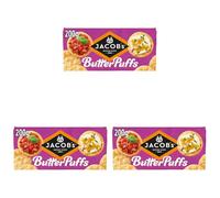 JACOB'S Butter Puffs Crackers - The Light & Flaky Biscuit, 200 g (Pack of 3)