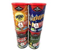 Jacobs Christmas Party Snack Tubes Mini Cheddars x260g Mini Twiglets x200g Sour Cream & Chive Cracker Crisps x230g Cheeselets (Treeslets) 280g 4 Pack Nibbles Bundle