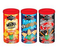 Jacobs Christmas Snack Tubs Mini Cheddars, Cheeselets & Twiglets Triple Pack Party Crisps Nibbles