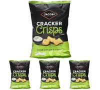 JACOB'S Cracker Crisps Sour Cream and Chive Snacks Sharing Bag 150g (Pack of 4)
