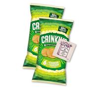 Jacobs Crinklys Cheese & Onion Crisps Multpack, 12 Mini Bags - Snack Pack, 2 Packs of 6 x 23g, Crunchy Baked Snack, No Artificial Colours, Suitable for Vegetarians