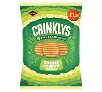 Jacob's Crinklys Cheese & Onion Snacks 90g (Pack Of 15)