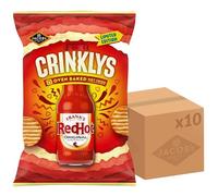 JACOB'S Crinklys Franks Red Hot Original Baked Snacks Share bag 150 g (Pack of 10)