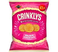 Jacobs Crinklys Prawn Cocktail 15 x 90g Crinkled Snack Biscuits Crisps Sharing Bag PM£1.25 - Perfect for Lunchboxes, Office, Parties