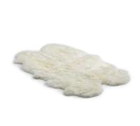 Jacobs & Dalton Cream White Long Wool Rug - 100% Genuine British Sheepskin Pelt with Soft Fluffy Long Wool - Cozy, Breathable, Durable Floor, Chair, Sofa, or Bed Throw for Living Room, Bedroom - Quad