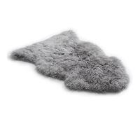 Jacobs & Dalton Sheepskin Rustic Rug - Soft Natural Long Curly Wool Rug - Genuine Extra Shaggy Thick Sheepskin For Home Decor Accent - Durable for Living Room, Bedroom, Sofa, Armchair (Grey)