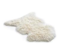 Jacobs & Dalton Sheepskin Rustic Rug - Soft Natural Long Curly Wool Rug - Genuine Extra Shaggy Thick Sheepskin For Home Decor Accent - Durable for Living Room, Bedroom, Sofa, Armchair - Cream White
