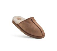 Jacobs & Dalton Unisex Sheepskin Mule Slippers - Soft Fleece Lining for Cozy Year-Round Comfort - Slip-On Design with Durable Non-Slip Rubber Sole - Perfect for Indoor & Outdoor Use - Chestnut/UK 8