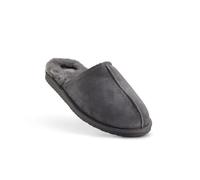 Jacobs & Dalton Unisex Sheepskin Mule Slippers - Soft Fleece Lining for Cozy Year-Round Comfort - Slip-On Design with Durable Non-Slip Rubber Sole - Perfect for Indoor & Outdoor Use - Grey/UK 4