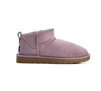 Jacobs & Dalton Women’s Mini Ankle Sheepskin Boots - Genuine Sheepskin & Suede Super Short Boots - Plush Wool Lining with Lightweight EVA Sole - Easy Slip-On Low-Cut Winter Bootie - Elderberry/UK 4