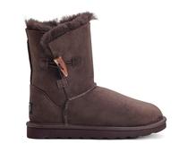Jacobs & Dalton Women’s Sheepskin Toggle Boots - Ankle Winter Boots with Soft Warm Lining, Durable Non-Slip Sole - Cozy Indoor & Outdoor Footwear for Everyday Comfort and Style - Chocolate Brown/UK 4