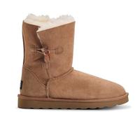 Jacobs & Dalton Women’s Sheepskin Toggle Boots - Ankle Winter Boots with Soft Warm Lining, Durable Non-Slip Sole - Cozy Indoor & Outdoor Footwear for Everyday Comfort and Style - Chestnut/UK 7