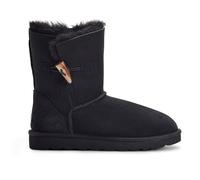 Jacobs & Dalton Women’s Sheepskin Toggle Boots - Ankle Winter Boots with Soft Warm Lining, Durable Non-Slip Sole - Cozy Indoor & Outdoor Footwear for Everyday Comfort and Style - Black/UK 7