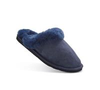 Jacobs & Dalton Women Sheepskin Mule Slippers - Soft Suede Upper with Plush Thermoregulating Wool Lining - Cushioned Footbed with Sturdy Non-Slip Rubber Sole Indoor Wear with Multi-Colour - Navy/UK 6